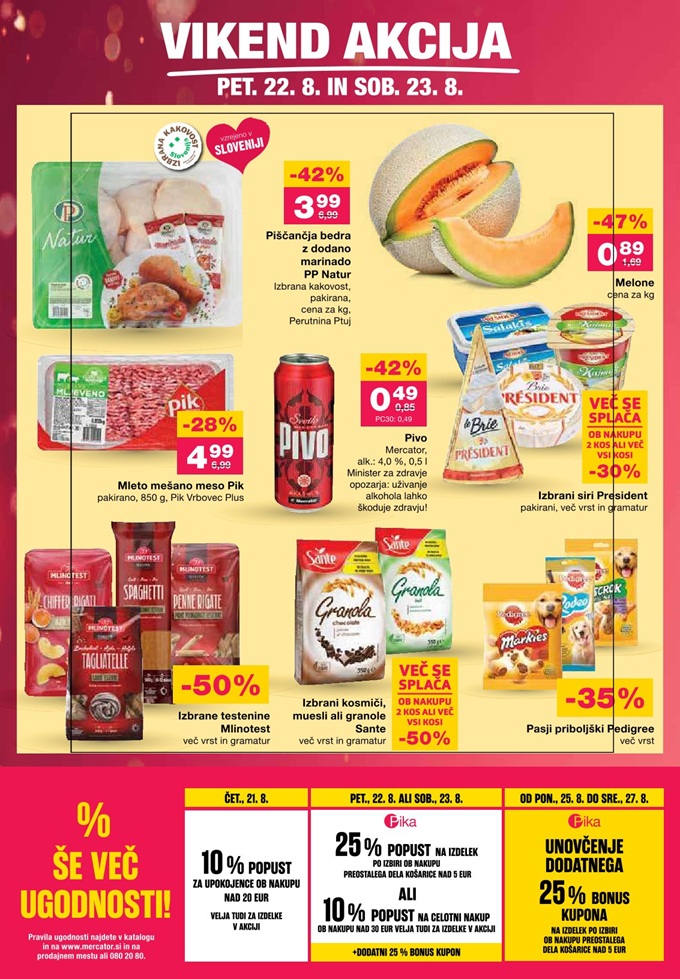 Mercator vikend akcija do 23.8.