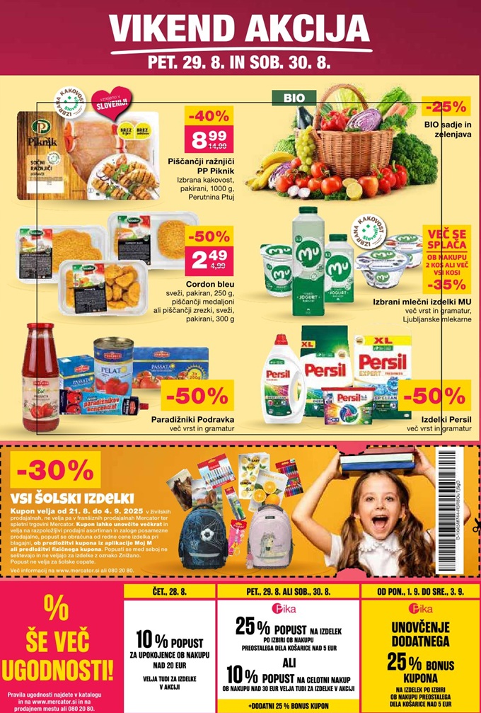 Mercator vikend akcija do 30.8.