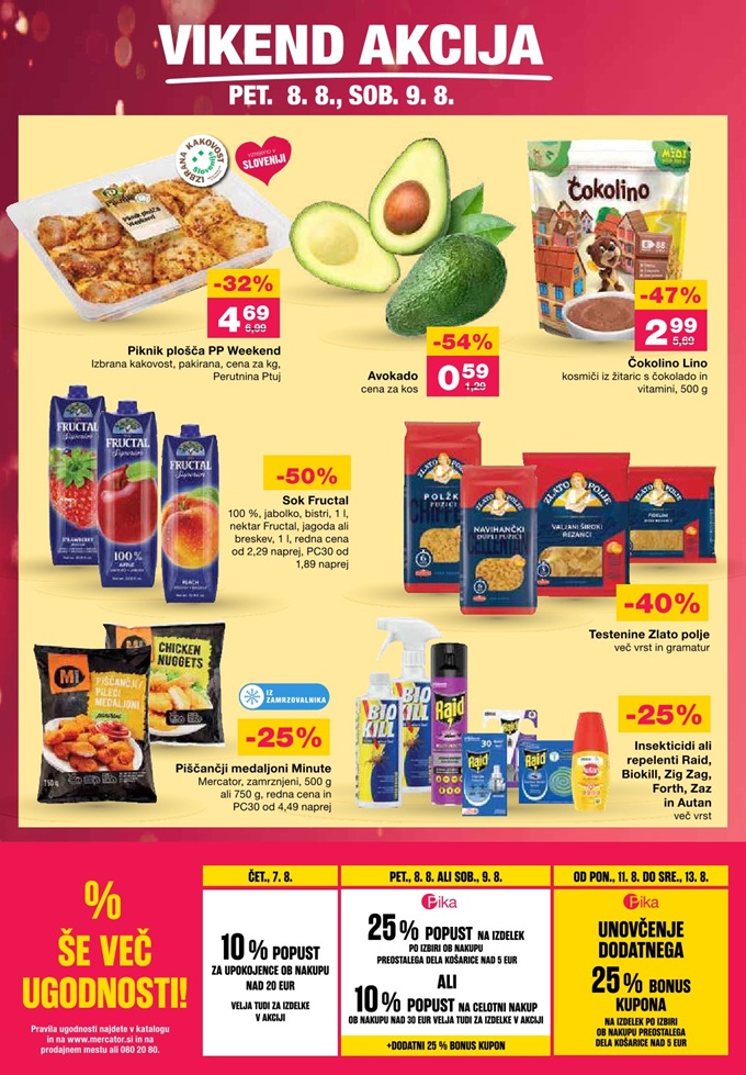 Mercator vikend akcija do 9.8.