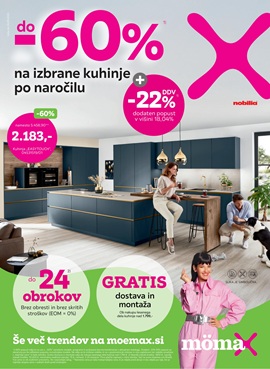 Momax katalog Do -60% + 22% DDV na izbrane kuhinje po naročilu