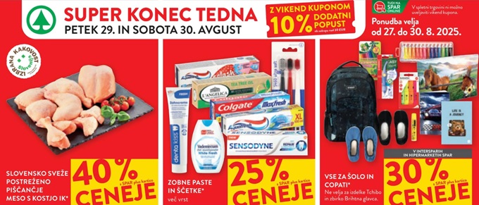 Spar in Interspar vikend akcija do 30.8.