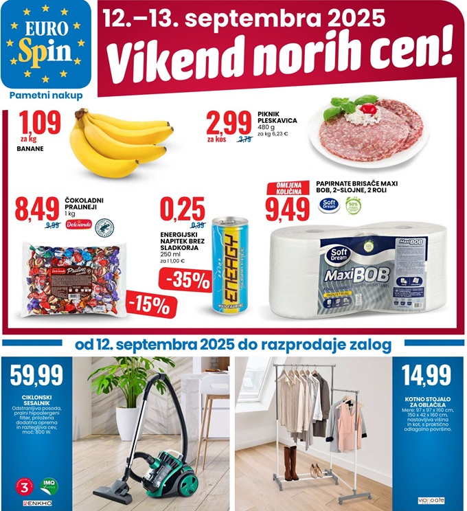 Eurospin vikend norih cen do 13.9.