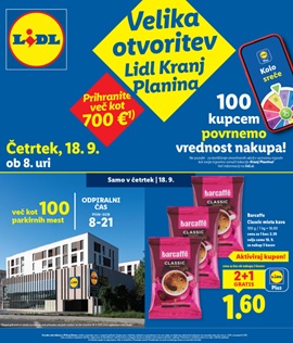 Lidl katalog Kranj Planina otvoritev