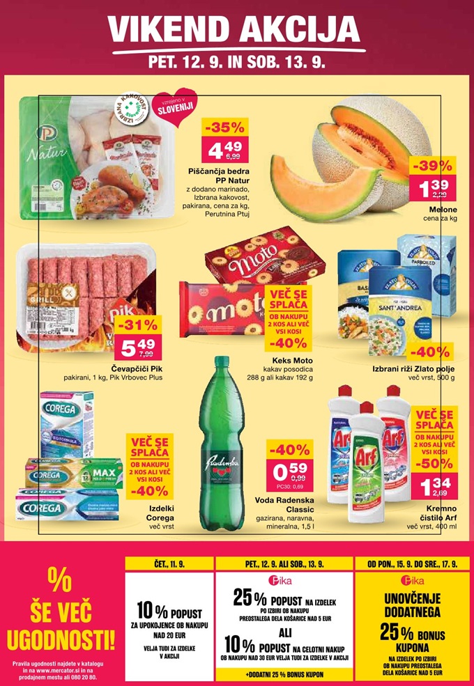 Mercator vikend akcija do 13.9.
