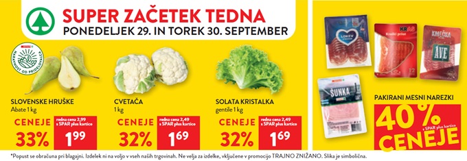 Spar in Interspar akcija za začetek tedna do 30.9.