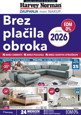 Harvey Norman katalog Brez plačila obroka