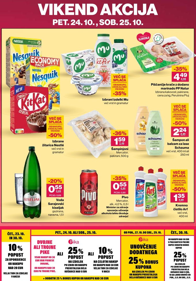 Mercator vikend akcija do 25.10.