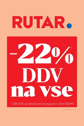 Rutar katalog -22% DDV na vse