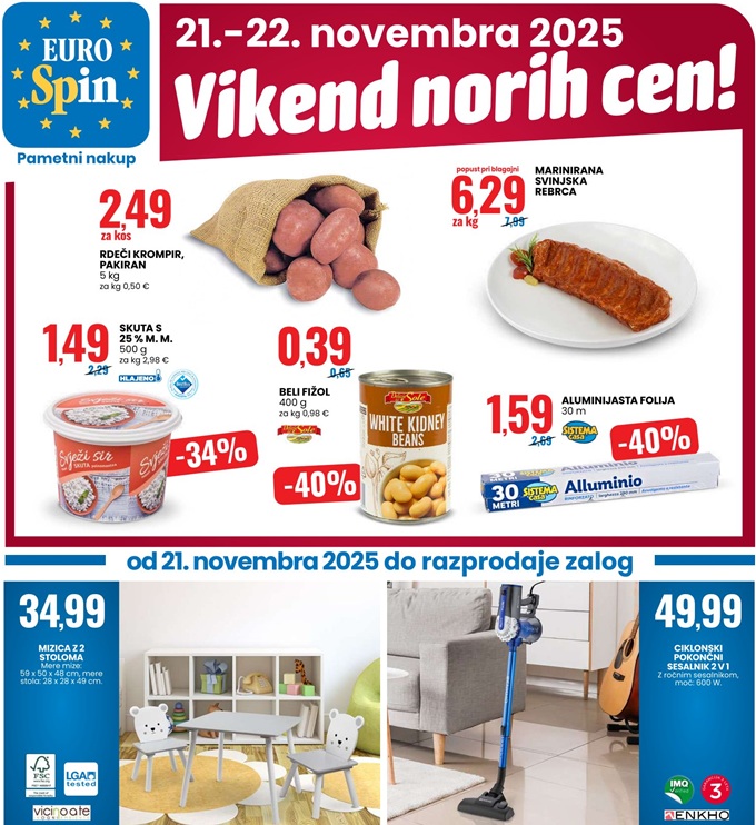 Eurospin vikend norih cen do 22.11.