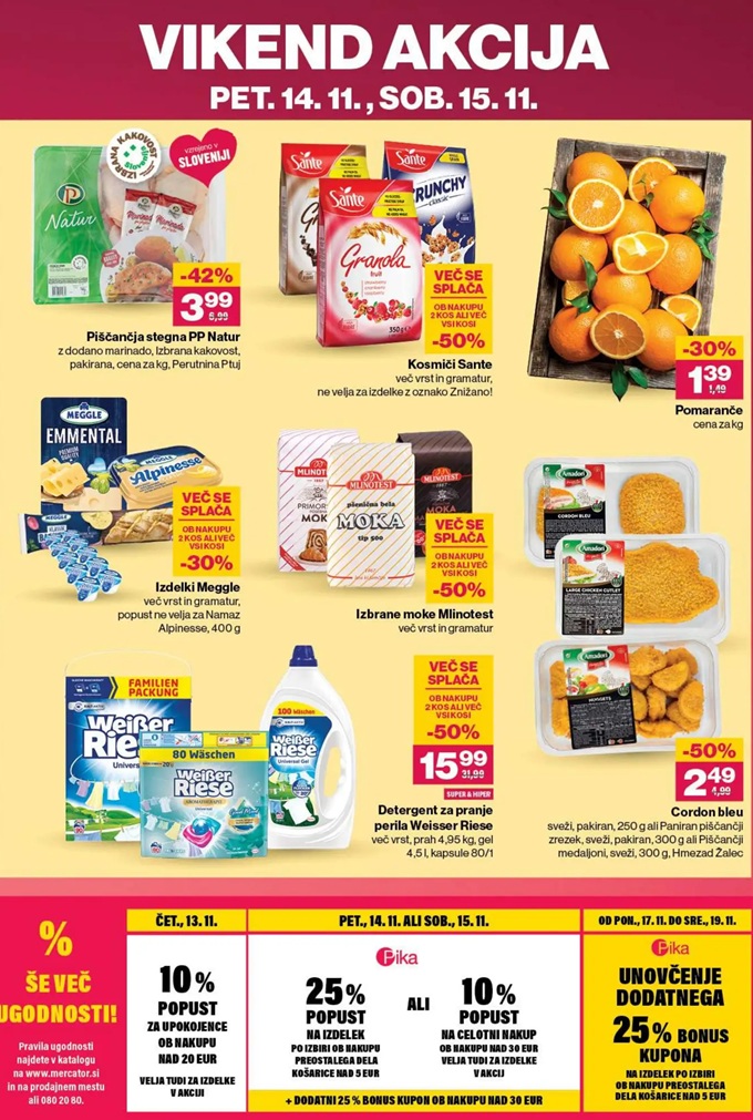 Mercator vikend akcija do 15.11.