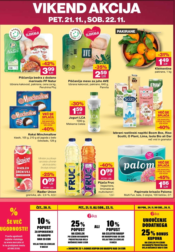 Mercator vikend akcija do 22.11.