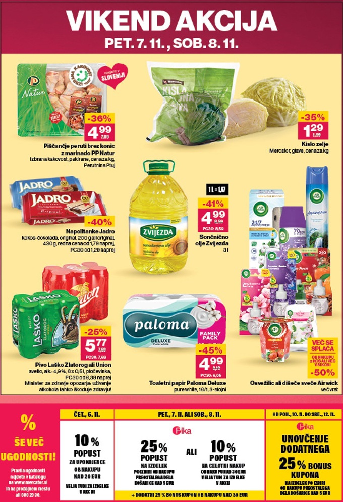 Mercator vikend akcija do 8.11.