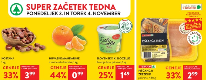Spar in Interspar akcija za začetek tedna do 4.11.