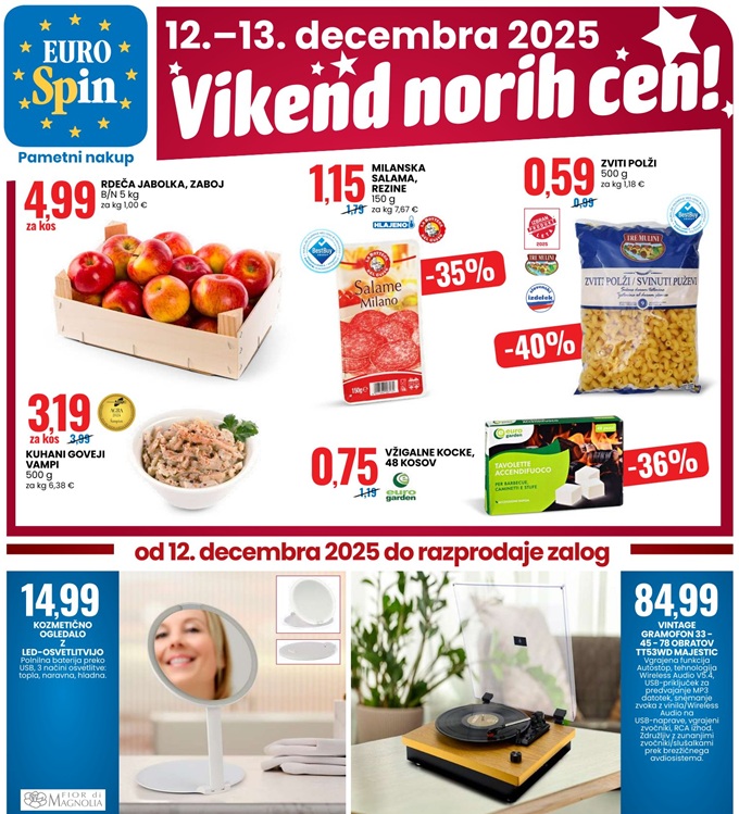 Eurospin vikend norih cen do 13.12.