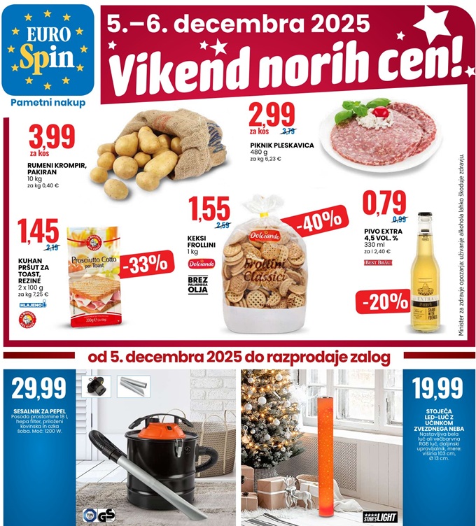 Eurospin vikend norih cen do 6.12.