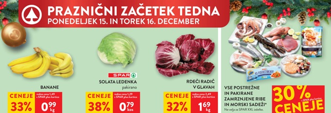 Spar in Interspar akcija za začetek tedna do 16.12.