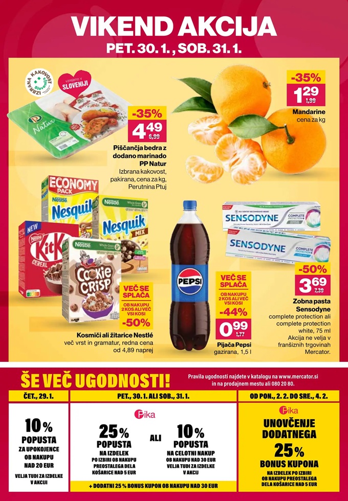 Mercator vikend akcija do 31.1.
