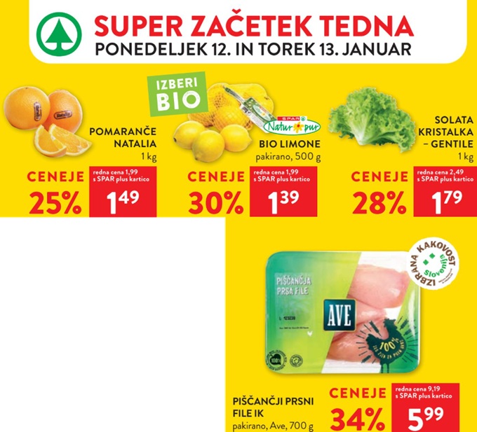 Spar in Interspar akcija za začetek tedna do 13.1.