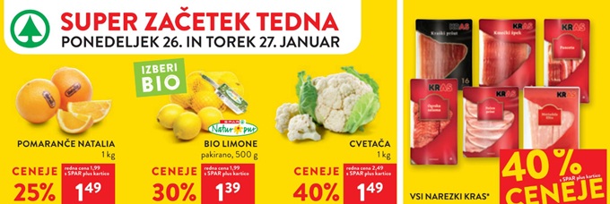 Spar in Interspar akcija za začetek tedna