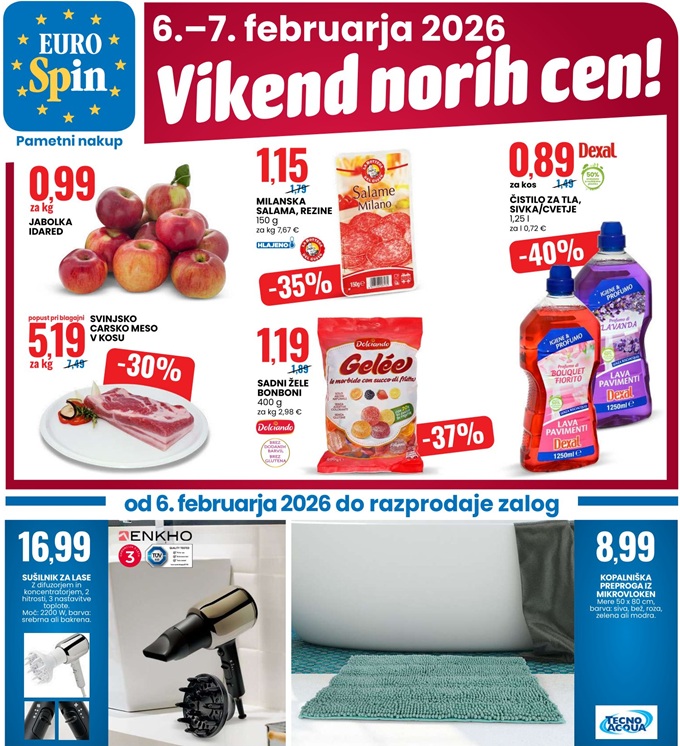 Eurospin vikend norih cen do 7.2.