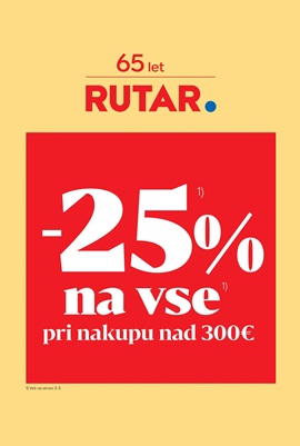 Rutar katalog -25% na vse pri nakupu nad 300€