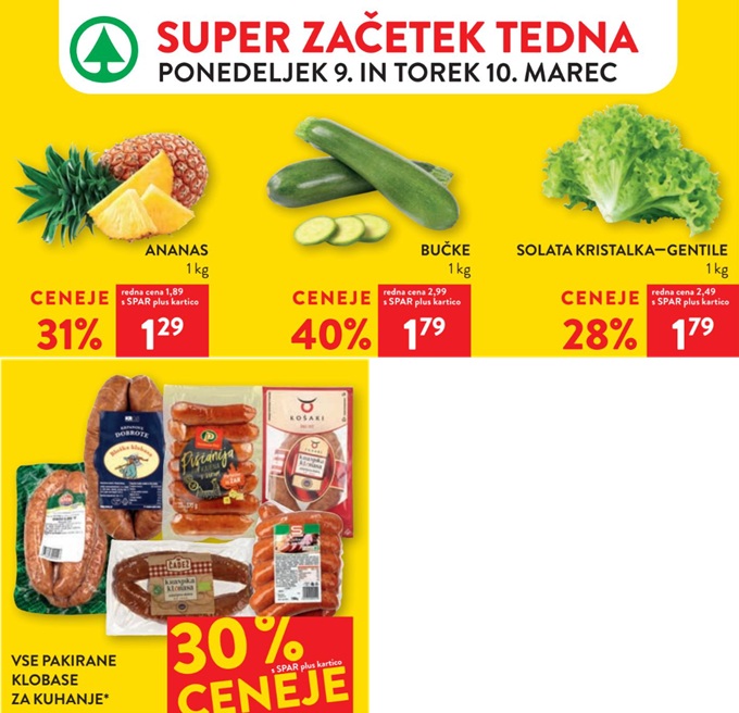 Spar in Interspar akcija za začetek tedna do 10.3.