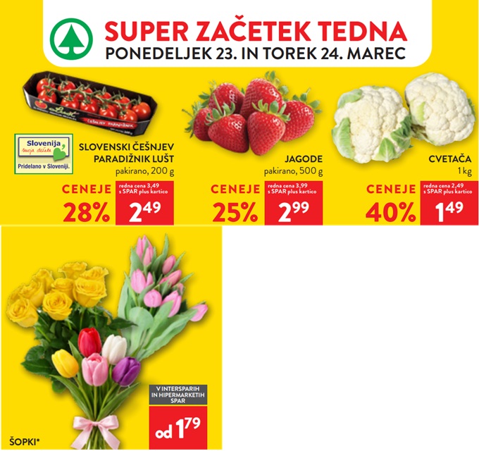 Spar in Interspar akcija za začetek tedna do 24.3.
