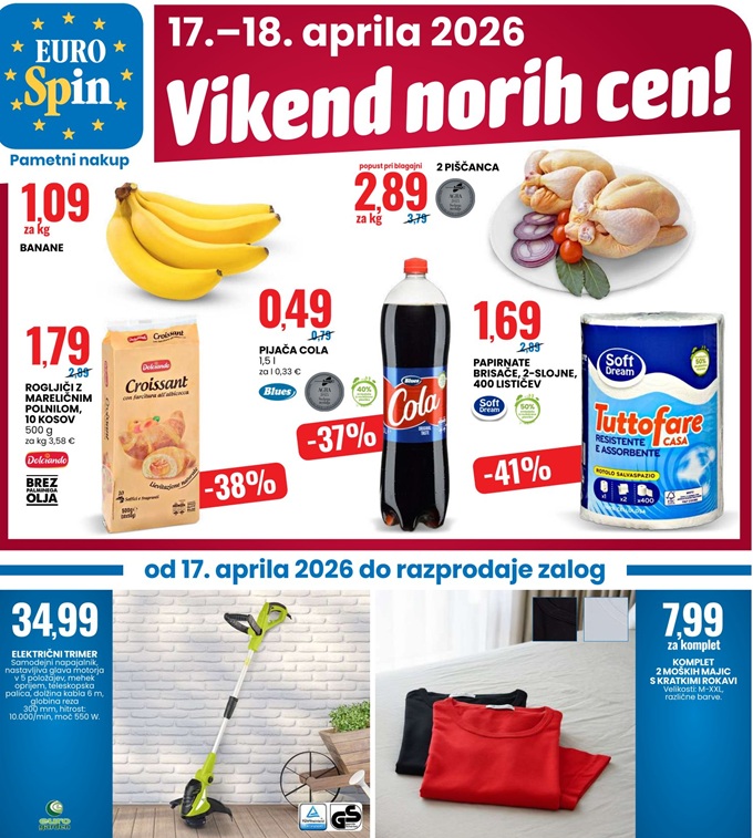 Eurospin vikend norih cen do 18.4.