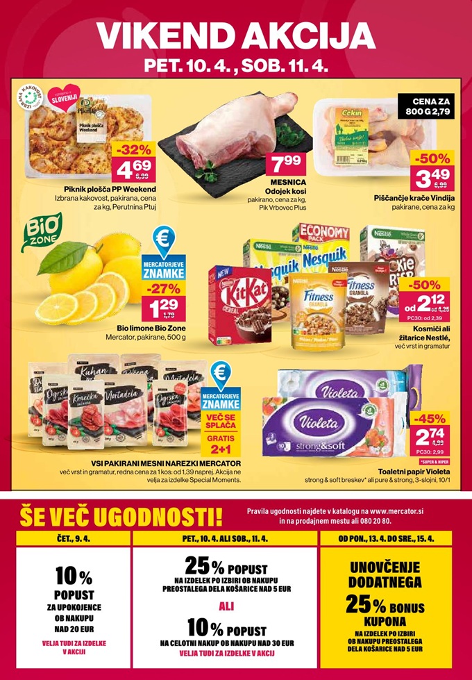 Mercator vikend akcija do 11.4.