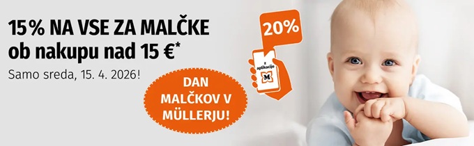 Muller akcija -15% na vse za malčke
