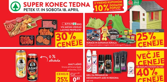 Spar in Interspar vikend akcija do 18.4.