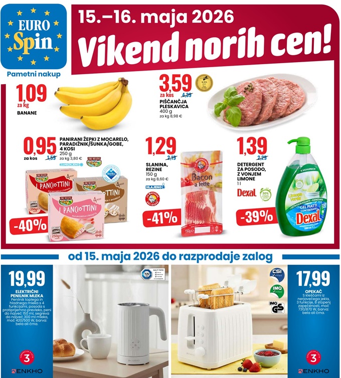 Eurospin vikend norih cen do 16.5.