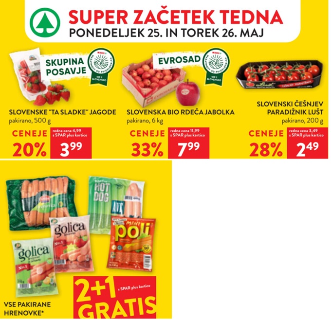 Spar in Interspar akcija za začetek tedna do 26.5.
