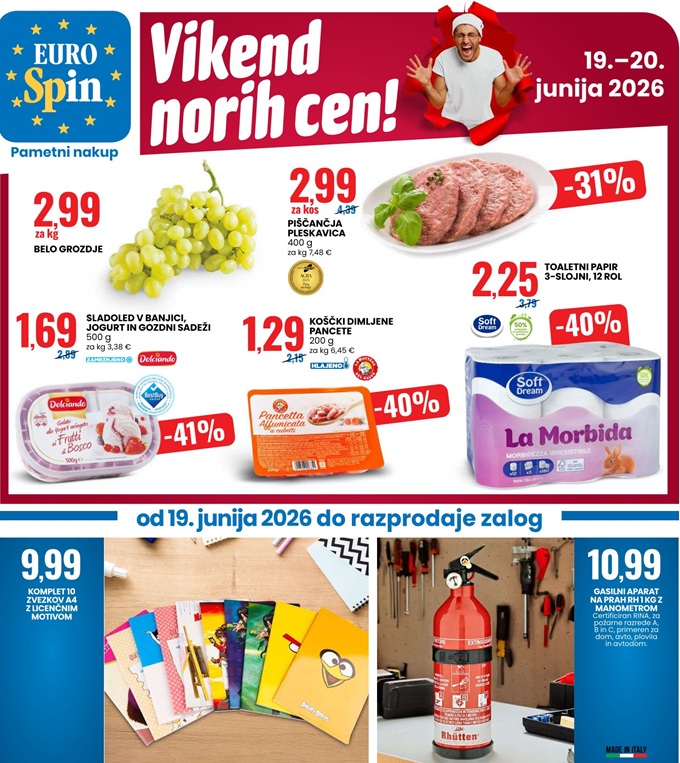 Eurospin vikend norih cen do 20.6.