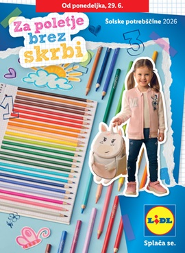 Lidl katalog Šolske potrebščine 2026