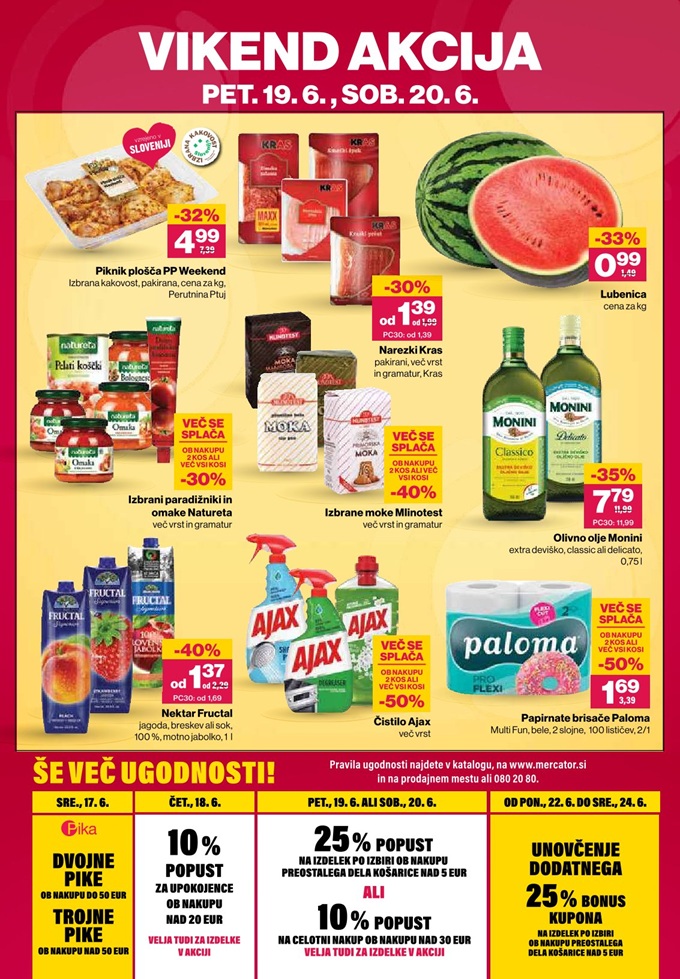 Mercator vikend akcija do 20.6.