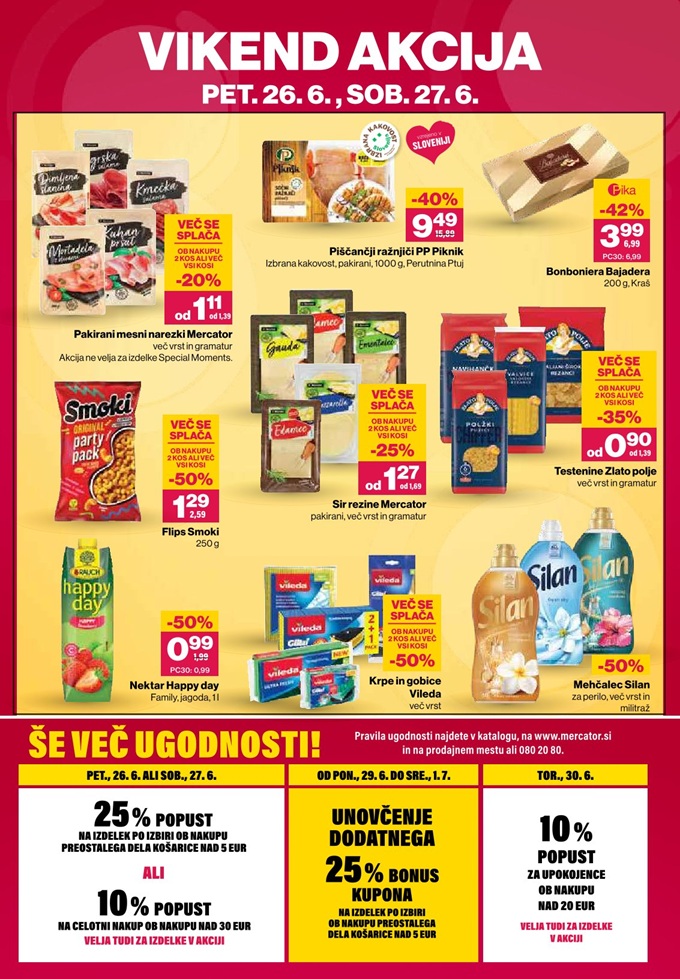 Mercator vikend akcija do 27.6.
