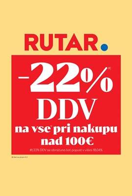Rutar katalog -22% DDV na cse pr nakupu nad 100€