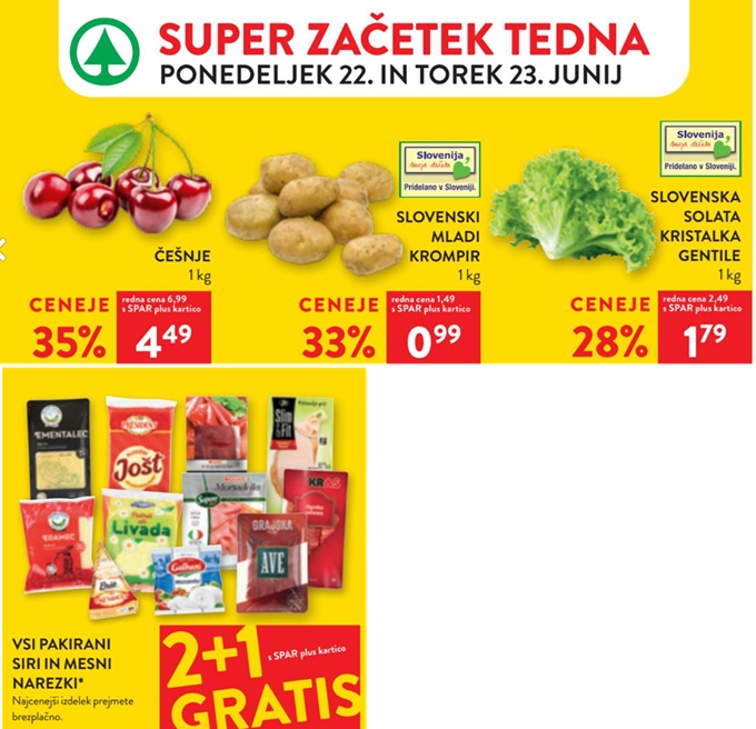 Spar in Interspar akcija za začetek tedna do 23.6.