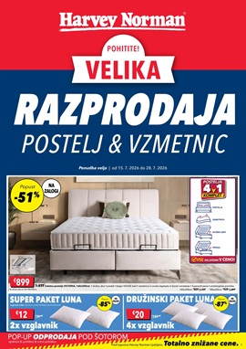 Harvey Norman katalog Velika razprodaja postelj in vzmetnic