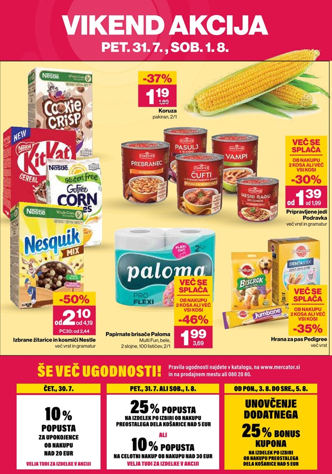 Mercator vikend akcija do 1.8.