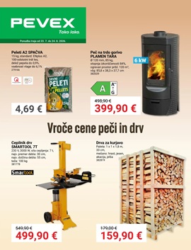 Pevex katalog Vroče cene peči in drv