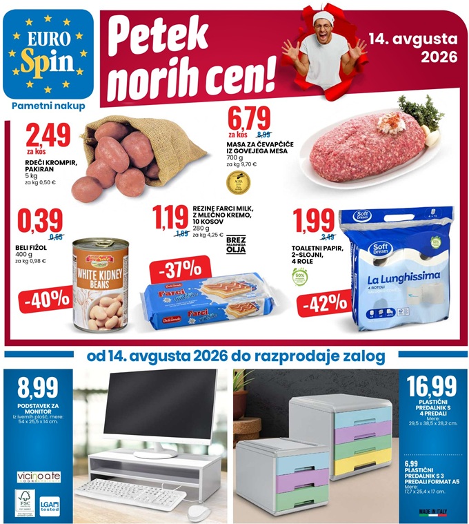 Eurospin petek norih cen 14.8.
