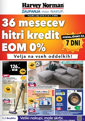 Harey Norman katalog 36 mesecev hitri kredit EOM 0% do 1.9.