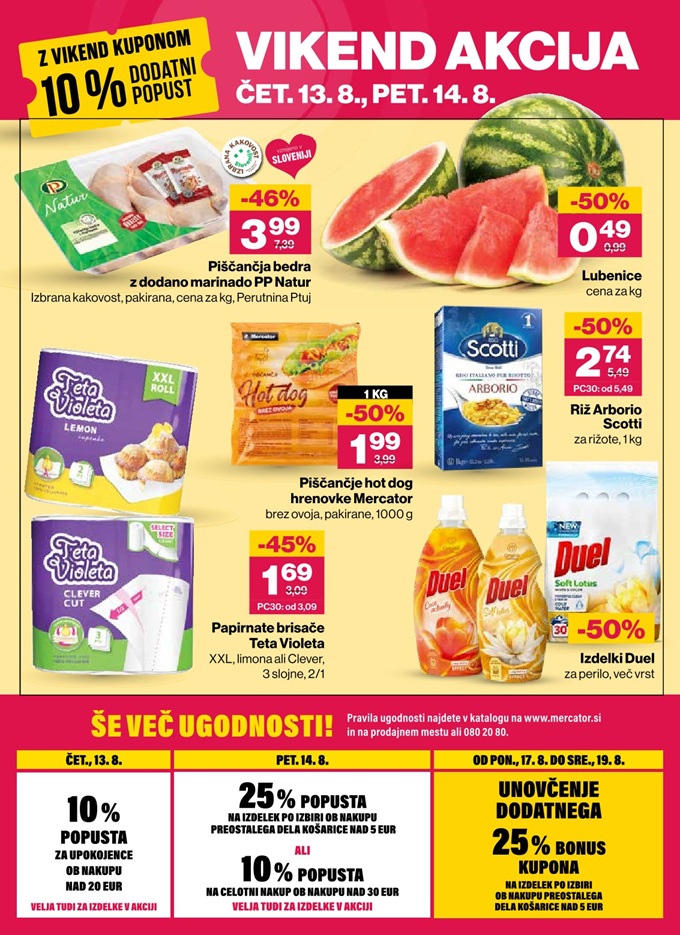 Mercator vikend akcija do 14.8.