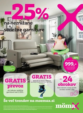 Momax katalog -25% na neznižane sedežne garniture
