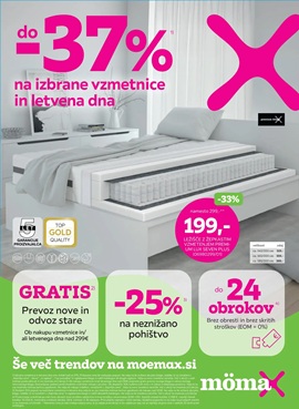 Momax katalog Do -37% na izbrane vzmetnice in letvena dna