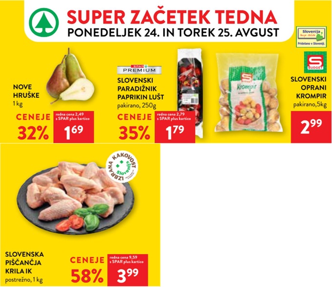 Spar in Interspar akcija za začetek tedna do 25.8.