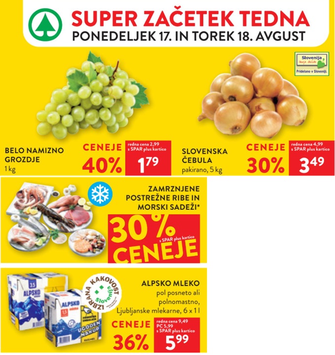 Spar in Interspar akcija za začetek tedna do 18.8.