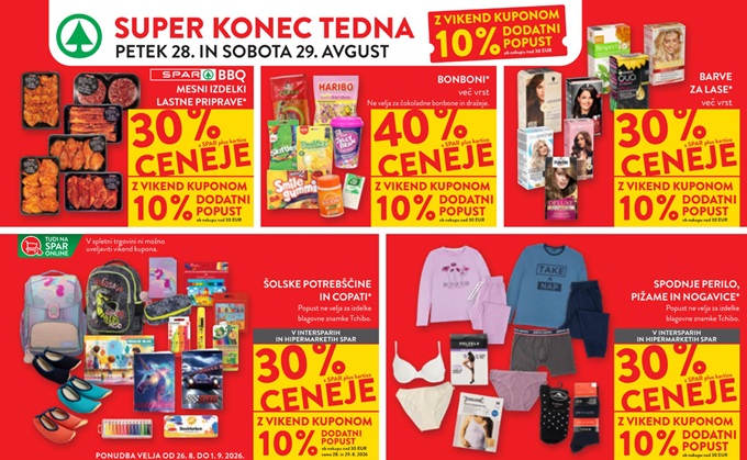 Spar in Interspar vikend akcija do 29.8.